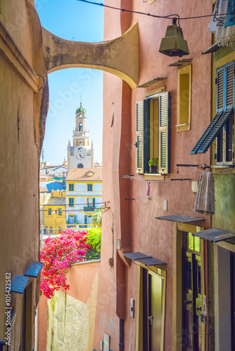 Fototapeta Naklejka Na Ścianę i Meble -  The street in San Remo - downtown, Italy 