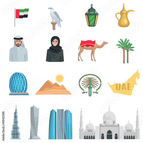 United Arab Emirates Flat Icons 