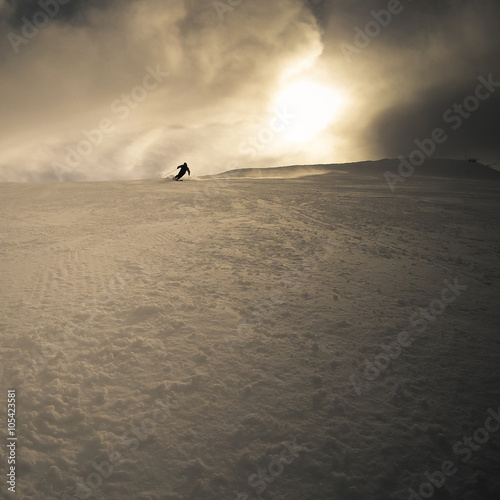 Lone skier