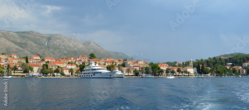  Cavtat harbor on the Croatian Coastline with luxury private yatchs