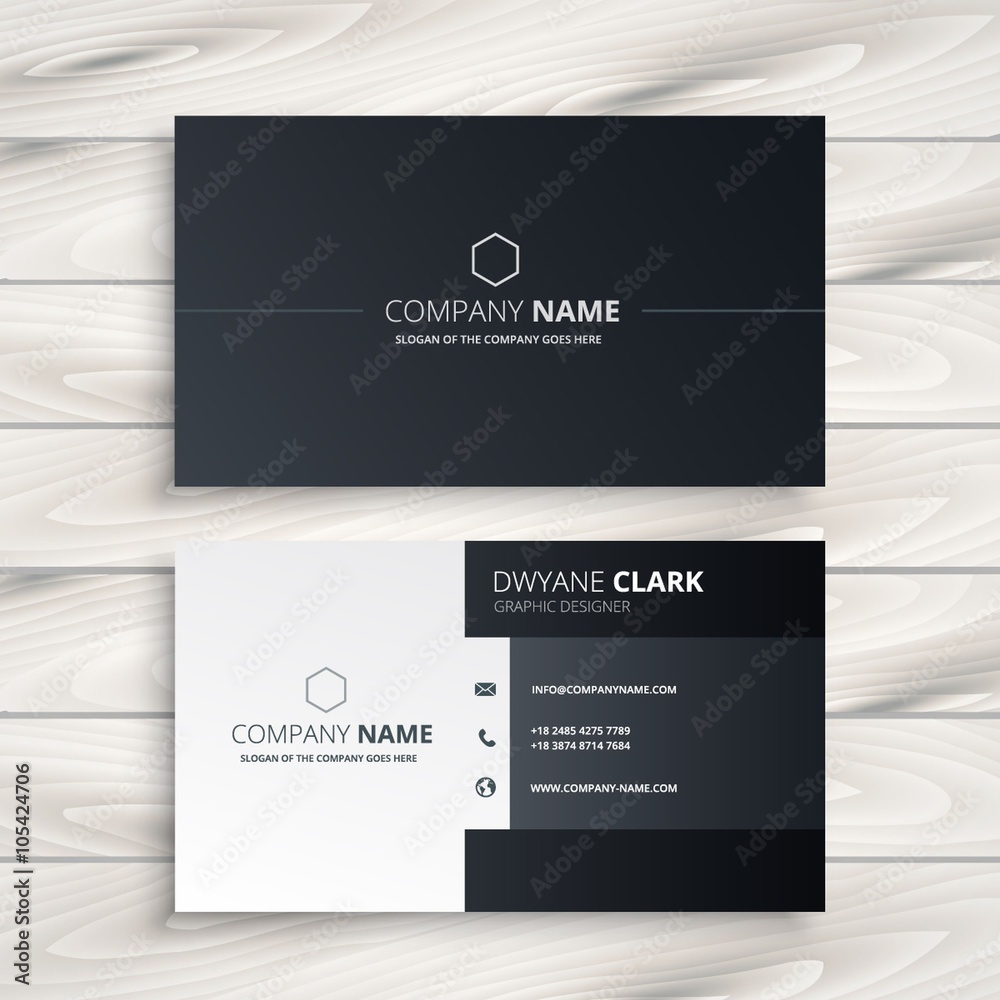 black and white business card Stock Vector