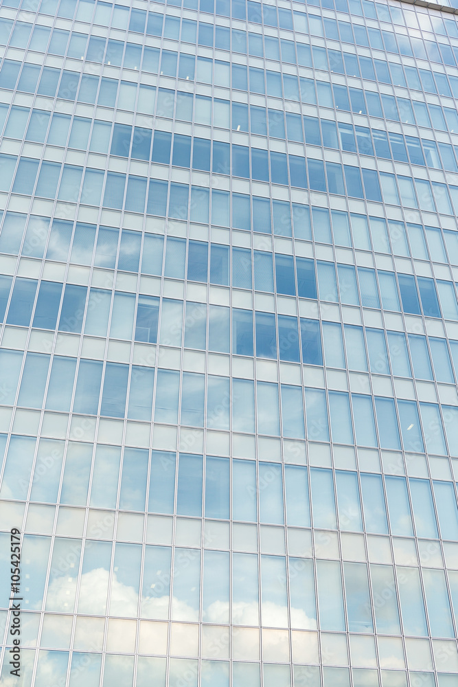 Glass windows of modern office building