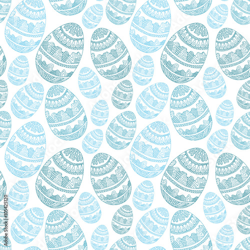 Easter zentangle eggs pattern. Traditional. Easter eggs seamless pattern. Spring holiday. Ethnic pattern. Spring Easter holiday. Vector for web design, surface textures, printed productes and other. photo