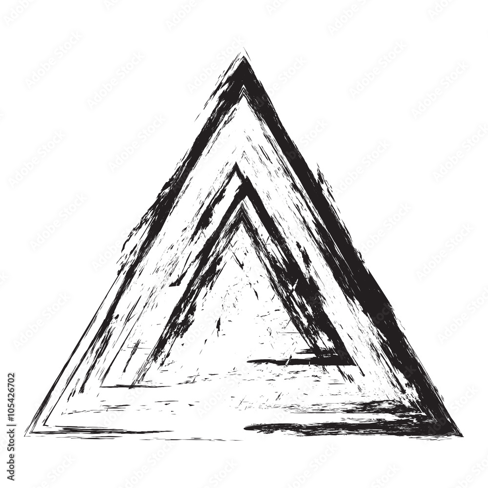 Grunge triangular frame. Vector element for design flyers