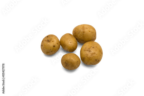 Potatoes on white background