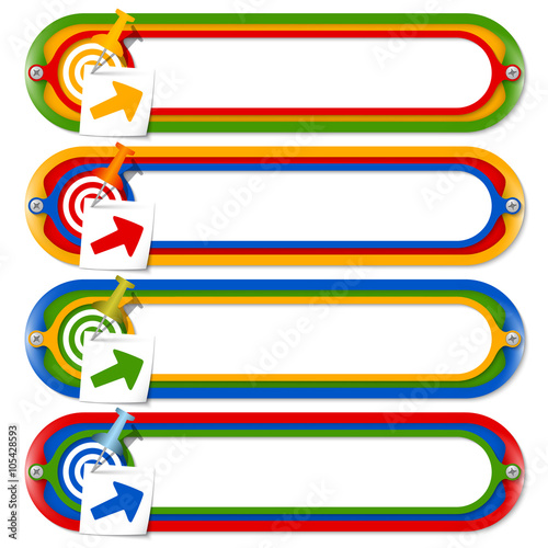 Four colored frames for any text with arrow