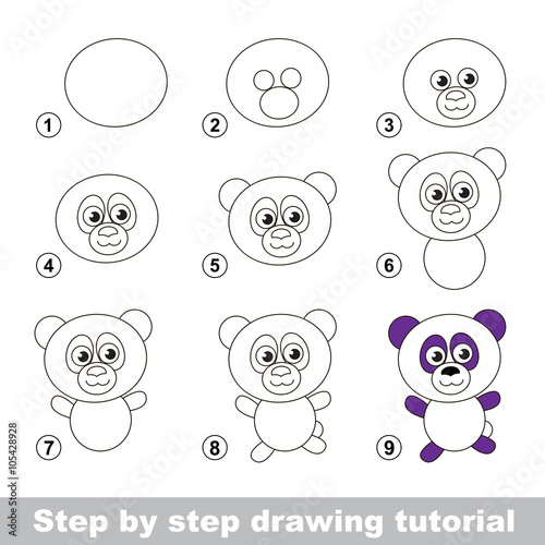 Drawing tutorial. How to draw a Panda