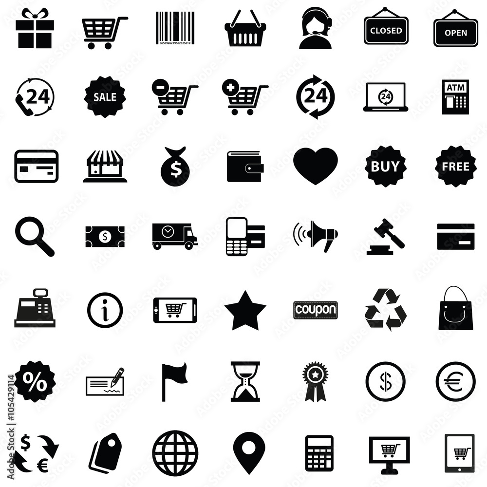 Shopping icons set. Vector Shopping icons set. Vector