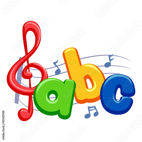 Illustration of Music Notes with ABC