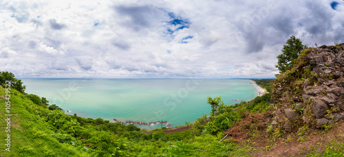 Panoramic view on bay with amazing color of water