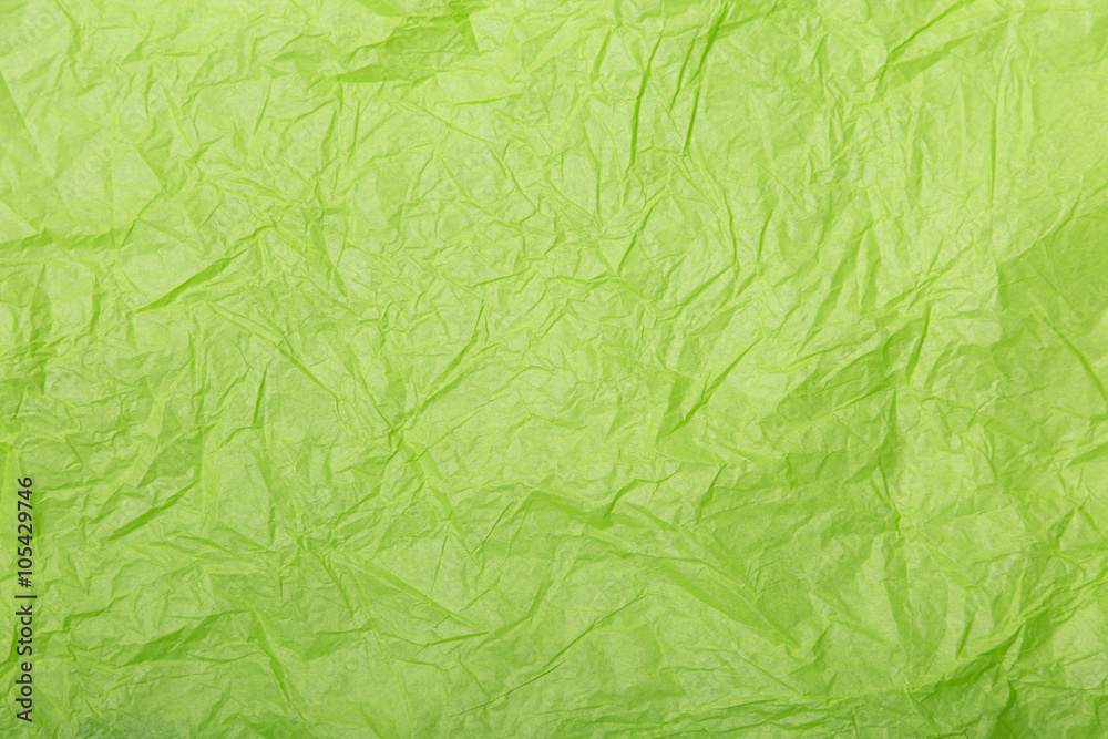 Lime green wrinkled paper texture