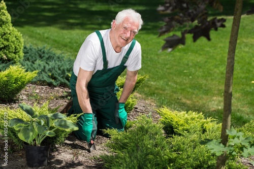 Happy gardener at work