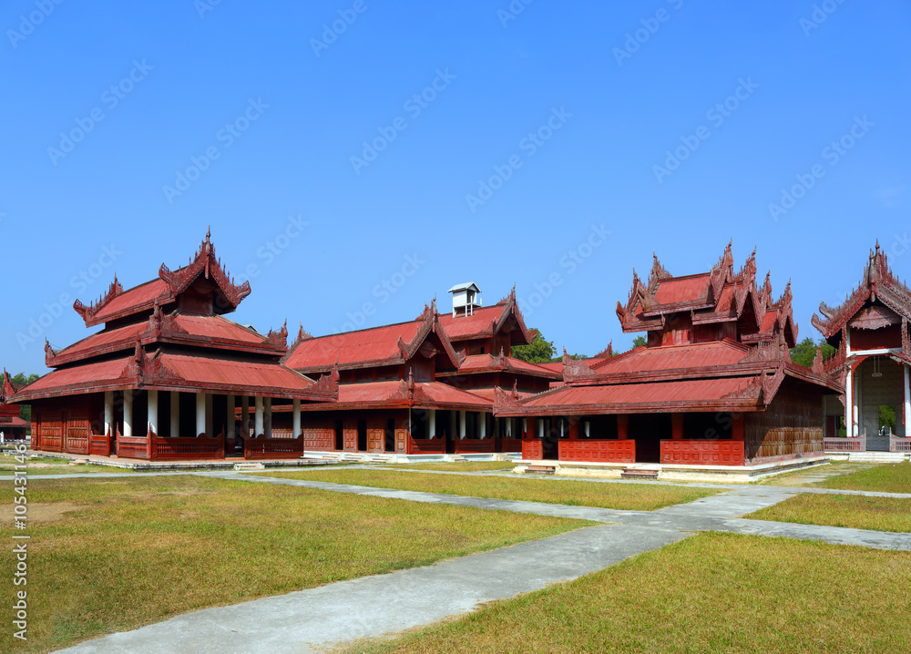 Naklejka premium Royal Palace in Mandalay, Myanmar