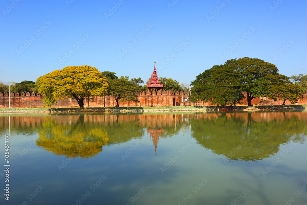 Wall of Fort or Royal Palace in Mandalay