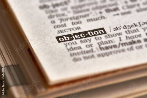 Objection Word Definition Text photo