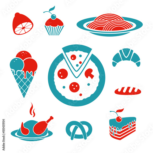 Food vector icons set 