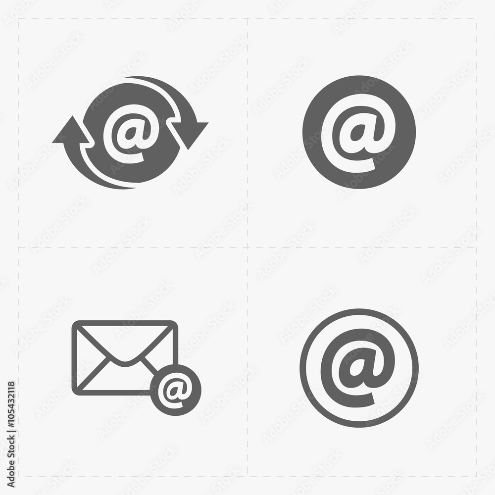 Vector E-mail icons on White Background. Vector E-mail icons on White Background.