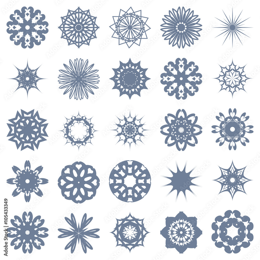 set of symmetric one-color patterns.