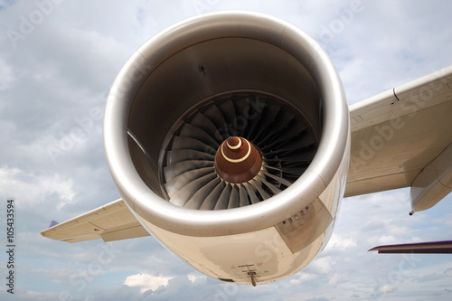 Turbo fan engine thrust of commercial airplane 