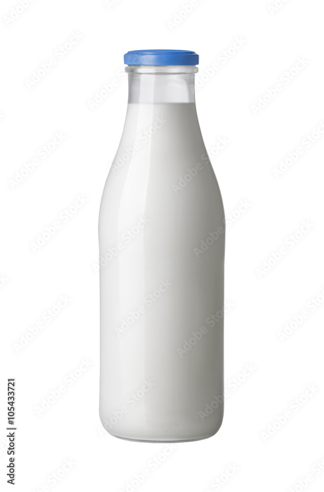Milch Flasche isoliert auf weißem Hintergrund Milch Flasche isoliert auf weißem Hintergrund