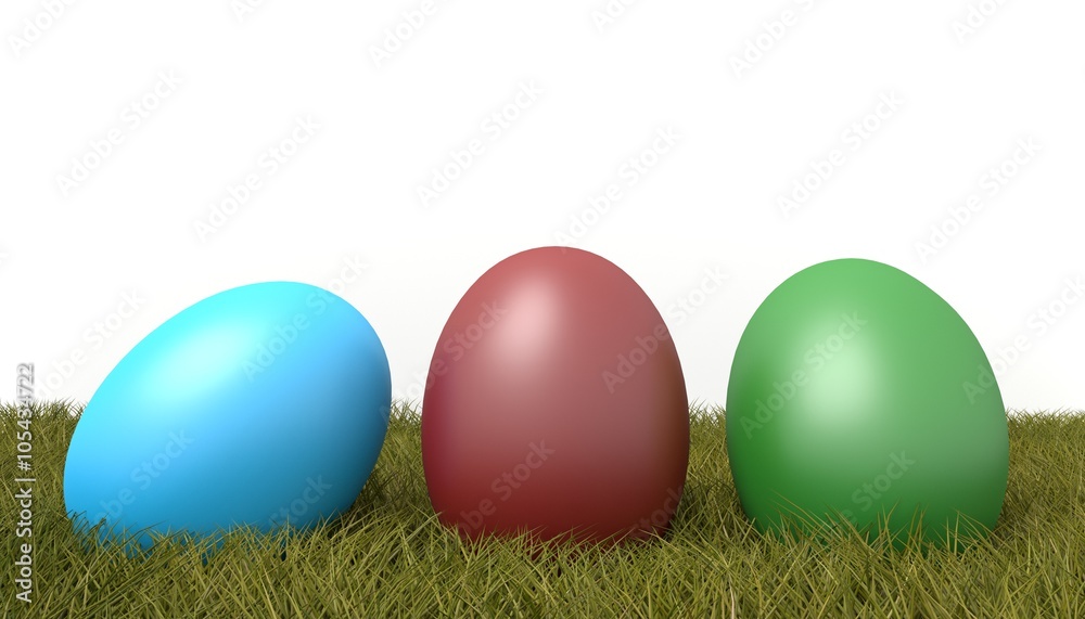 Easter eggs on grass