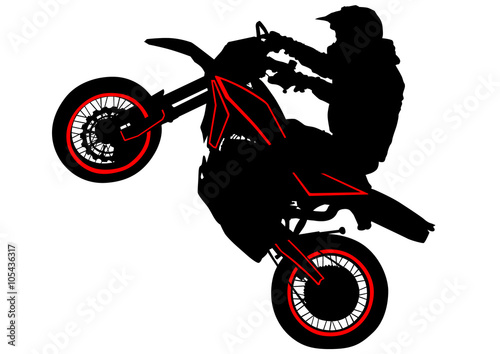 People and sport bike on white background