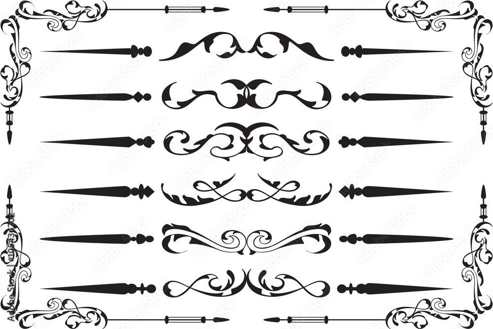 Divide ornate pattern great set
