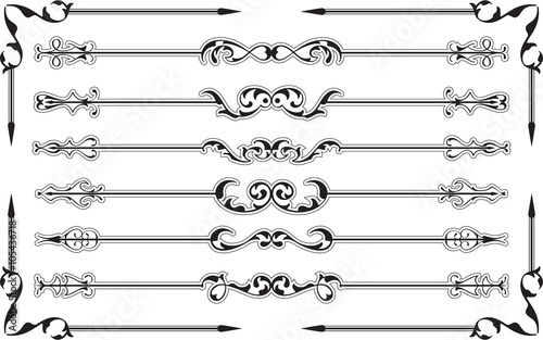 Drawing tracery victorian divide set