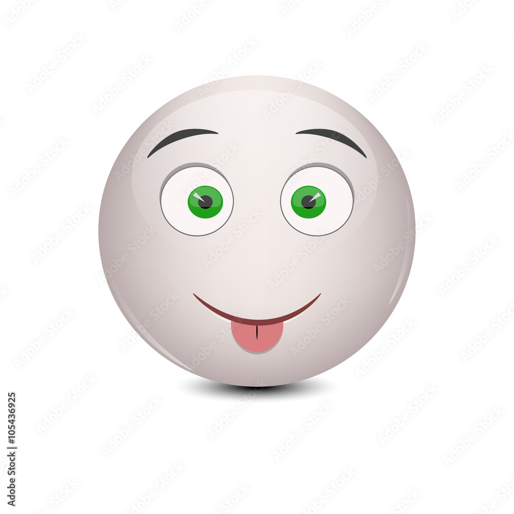 Fototapeta premium Emotion gray smile. Vector illustration