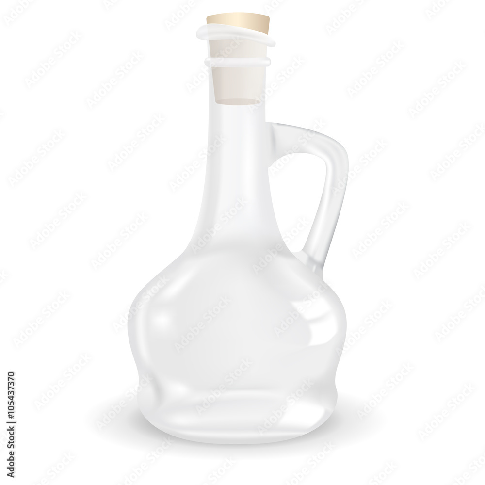 Empty glass bottle for oil. Empty glass bottle for oil.