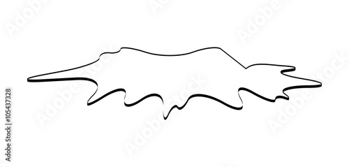 Puddle silhouette, black substance spill. stain, plash, drop. Vector illustration isolated on the white background
