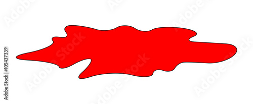 Blood puddle, red drop, blots, stain, plash od blood. Vector illustration isolated on white background.