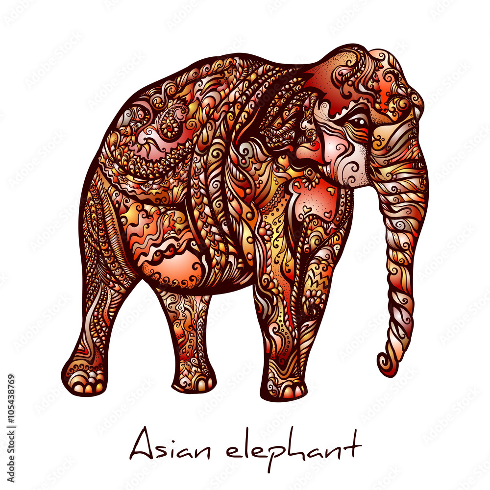 Obraz premium Elephant Doodle