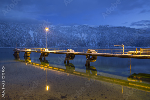 Landingplace at the harbour of Botnhamn at Senja Island in Norway, Scandinavia photo