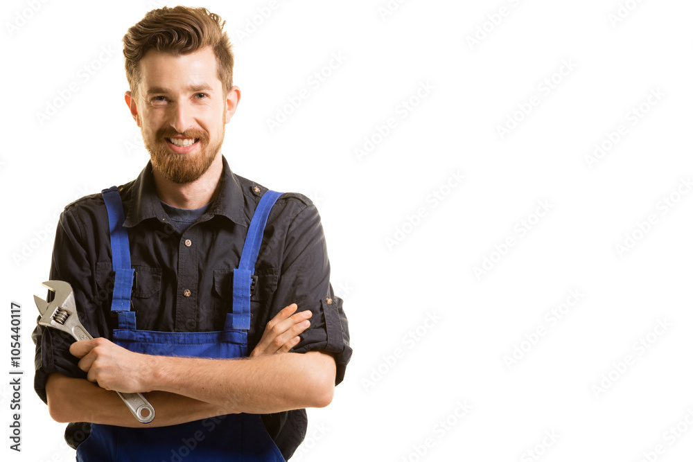 Manual worker on white background Manual worker on white background