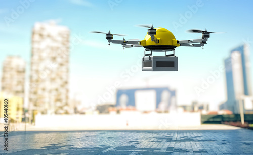 drone delivery and town