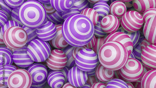 Abstract 3d background with colored balls purple and pink