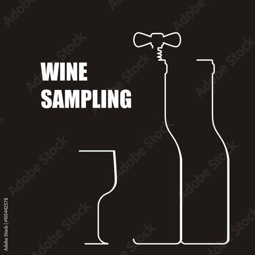 Wine bottle with corkscrew - wine sampling