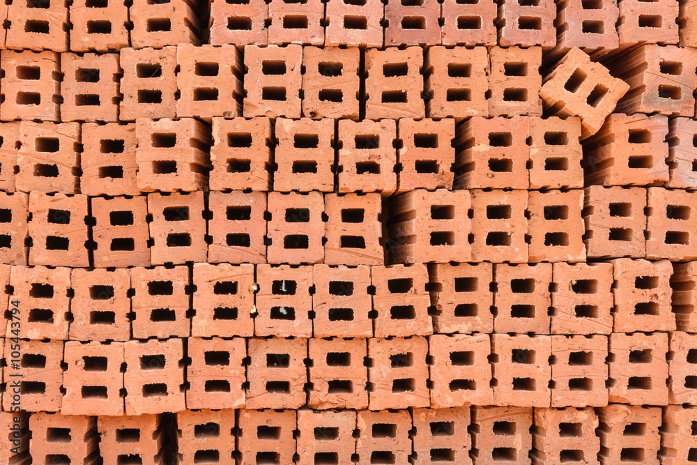Stack of red bricks Stack of red bricks