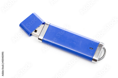 old flash drive on the white background