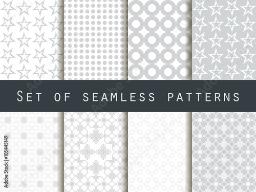 Geometric seamless pattern. Set of seamless patterns. The pattern for wallpaper, tiles, fabrics and designs. Vector illustration.