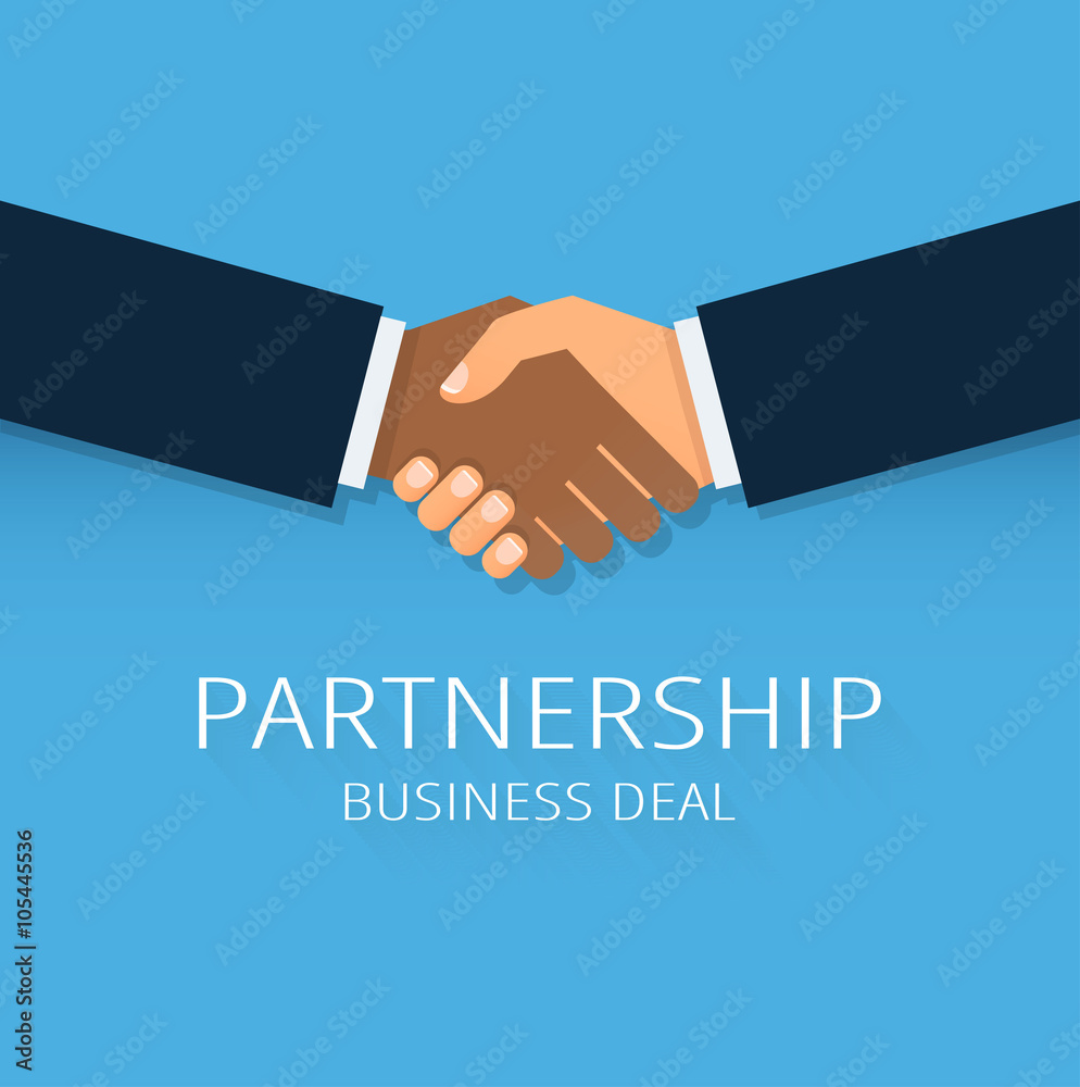 Handshake in flat style