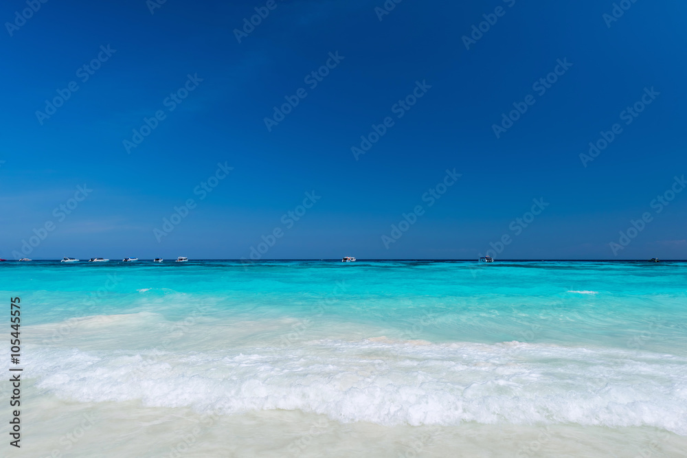 Beautiful beach with blue sky