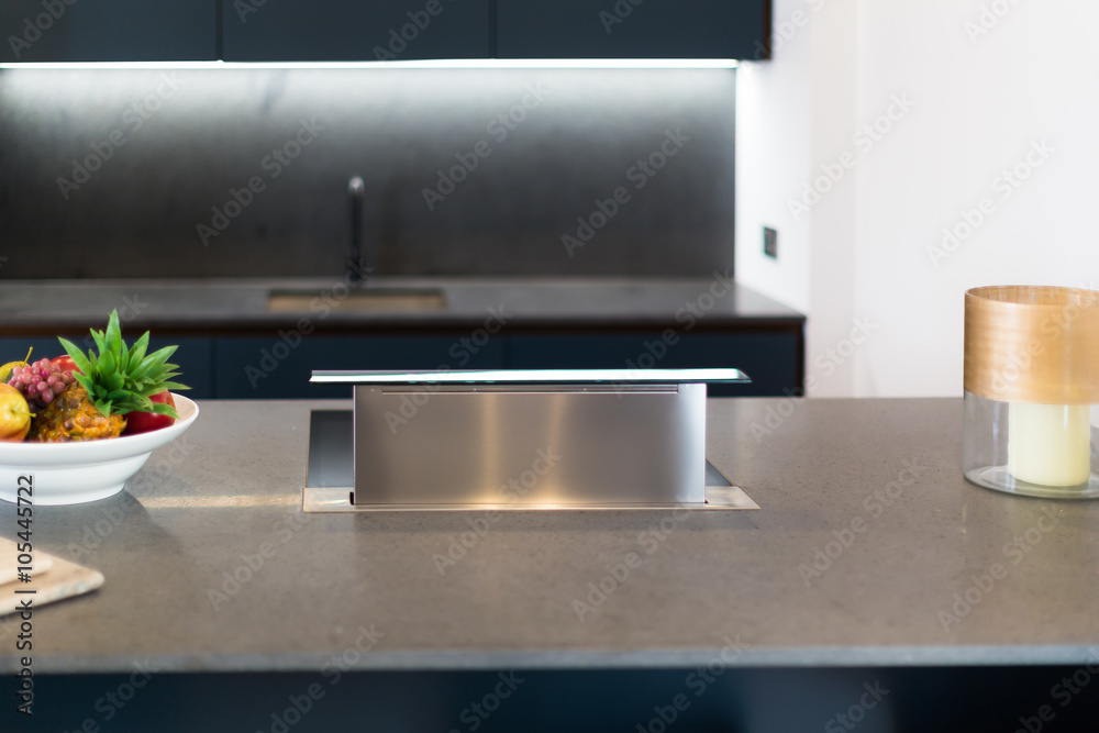 Fototapeta premium Downdraft Cooker Hood, Metal Silver