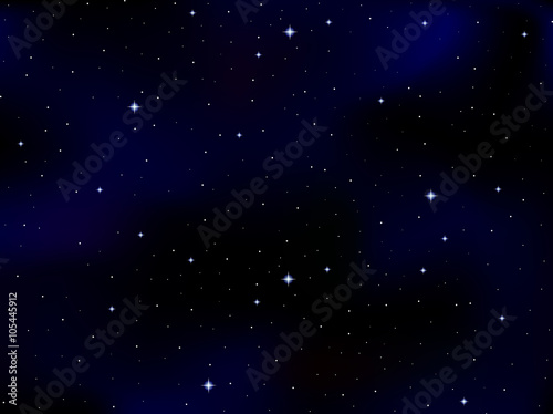 Vector cosmic background with stars and constellations in outer space. Starry night sky