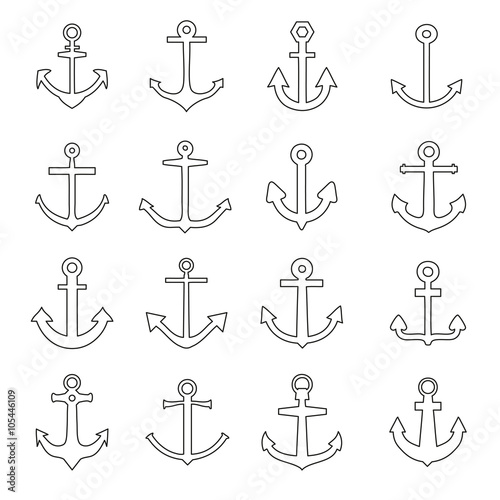 Set of anchors line style
