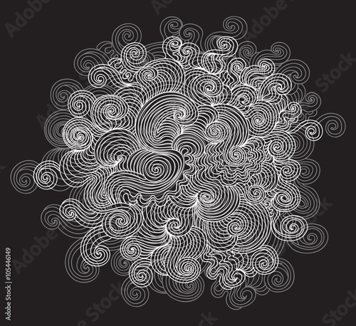 Abstract vector doodle circle pattern. Graphic decorative design