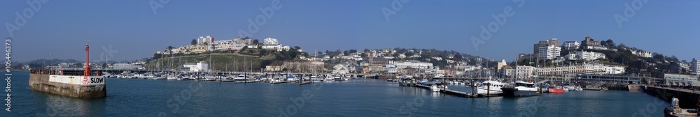 Panorama of the Port in Torquay, South Devon, Cornwall, England, Europe