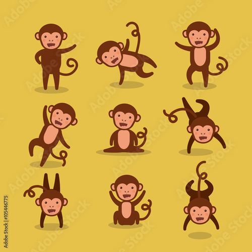Fototapeta Naklejka Na Ścianę i Meble -  funny monkey  design 