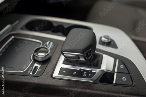 Modern car automatic transmission. Interior detail. © alexdemeshko